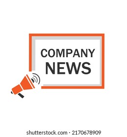 Company News Concept. Banner With Megaphone. Modern Vector Illustration Concept Of Word News For Website, Advertising, Or Social Media Post.