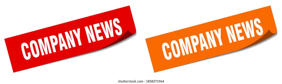 Company News Paper Peeler Sign Set. Company News Sticker