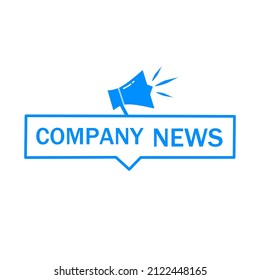 Company news. Speech bubble with megaphone icon. Vector illustration