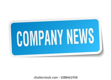 Company News Square Sticker On White