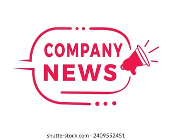 Company news text on badge icon. Business concept for Latest Information. Banner for news web page, information on activities, recent company information. Modern Vector.