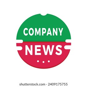 Company news text on sticker icon. Business concept for Latest Information. Banner for news web page, information on activities, recent company information. Modern Vector.
