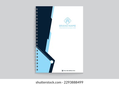 Company notebook cover vector design blue color