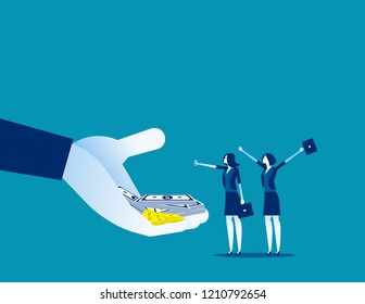 Company offer salaries to employees. Concept business vector illustration, Bonus, Salary up, Growth.