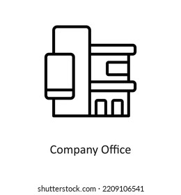 Company Office Outline Vector Icon Design illustration on White background. EPS 10 File