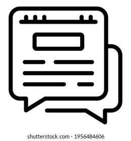 Company online chat icon. Outline Company online chat vector icon for web design isolated on white background