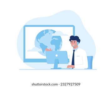 Ilustración plana de concepto de operadores de empresa