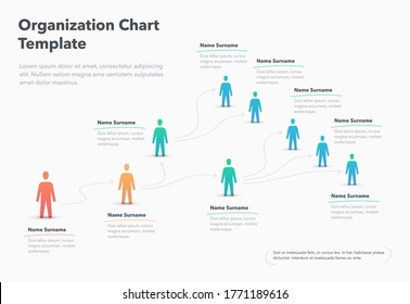 Organigramm für Unternehmen mit Platz für Ihre Inhalte. Einfache Nutzung für Ihre Website oder Präsentation.