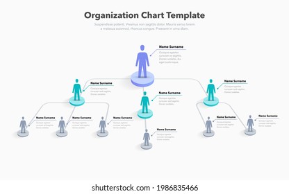 Company organization chart template with place for your content. Easy to use for your website or presentation. - Shutterstock ID 1986835466