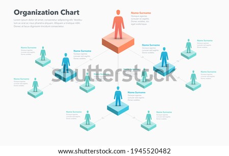 Company organization chart template with place for your content. Easy to use for your website or presentation.