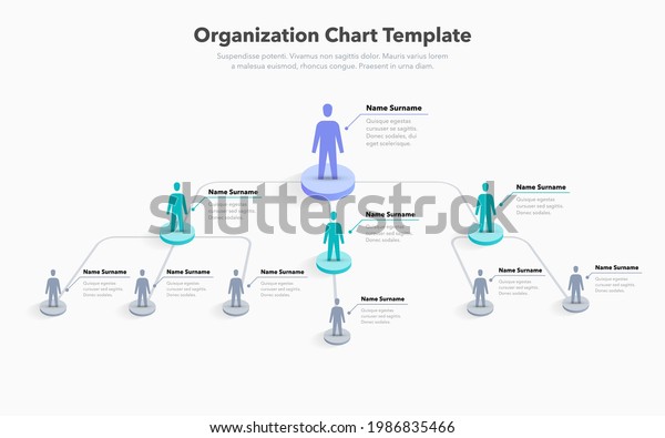 Company\
organization chart template with place for your content. Easy to\
use for your website or\
presentation.