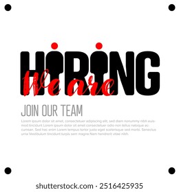 Company organization flyer banner leaflet for hiring more people and joining our team. Light simple We are hiring flyer template