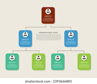 Company organizational chart with businessman icons Modern infographic vector