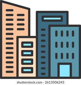 Company Outline Filled Style Icon