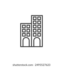 Company outlined icon isolated on white background