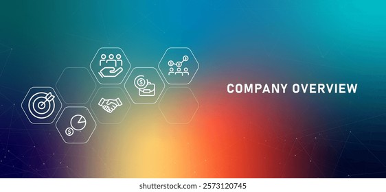 Company overview profile summary in brief corporate information gradient header introduction organization presentation