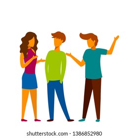 Company people support dialogue, communicate, Concept for web page, banner, presentation, social media, documents, cards, posters. Vector illustration, news, catting, team work, community, man, woman