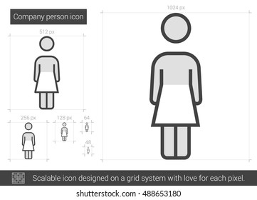 Company person vector line icon isolated on white background. Company person line icon for infographic, website or app. Scalable icon designed on a grid system.