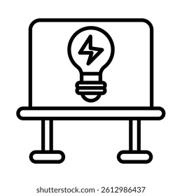 Company Pitch Vector Line Icon Design