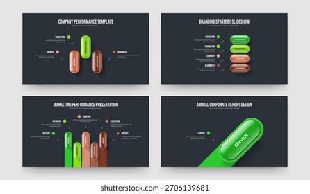 Company Plan 3 4 5 1 Step Infographic Slideshow Design Collection. Business Briefing Three Four Five One Element Diagram Presentation Template Vector Illustration Set.