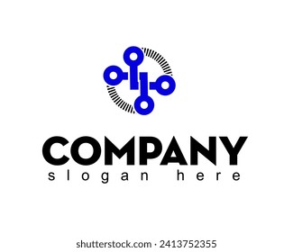 plantilla de diseño de logotipo de icono de compañía más tecnología