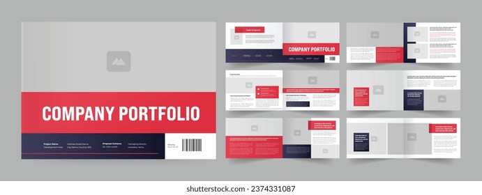 Company portfolio, 12pages landscape portfolio template, architecture portfolio design