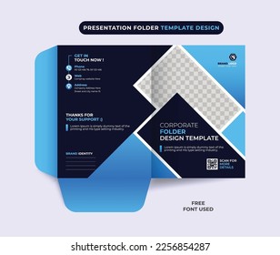 Company presentation folder template design, Folder, cover for catalog, brochures design