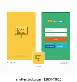 Company Presentation  Splash Screen and Login Page design with Logo template. Mobile Online Business Template