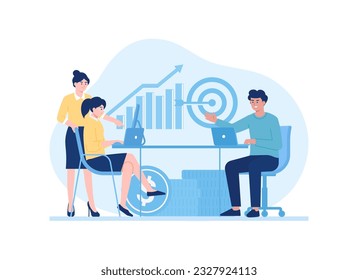 Company presentation trending concept flat illustration