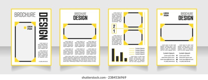 Company press release blank brochure design. Template set with copy space for text. Premade corporate reports collection. Editable 4 paper pages. Smooch Sans Light, Bold, Arial Regular fonts used