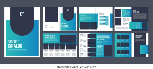 company product catalog brochure layout design, 12 page catalog portfolio with creative premium product list 