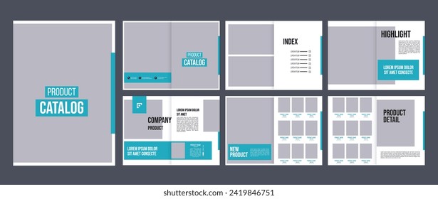 company product catalog brochure layout design, 12 page catalog portfolio with creative premium product list 