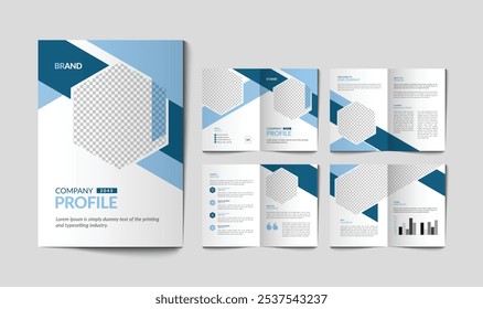 Diseño de folleto de informe anual de perfil de empresa