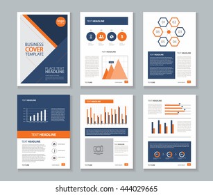 company profile and annual report  layout template with infographics elements  and  A 4 vector editable 