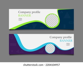 Company Profile Banner Template On The Grey Background Business And Marketing Concept For Media, Website, Poster Banner Template, Copy Space For Text Or Design