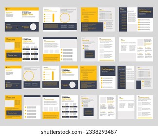 company profile, brochure, flyer set, For app, Social media, digital display style, WEBINAR,presentation template, A4, modern blog posts, simple banner, slide vector.