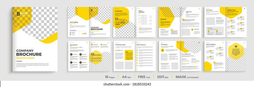 Company profile brochure template design, Multi-pages brochure design, Annual report template design.