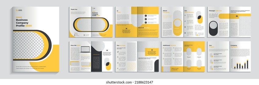 Company profile brochure template design, multi pages business brochure. company profile, annual report, brochures, flyers, presentations, leaflet, magazine, book .