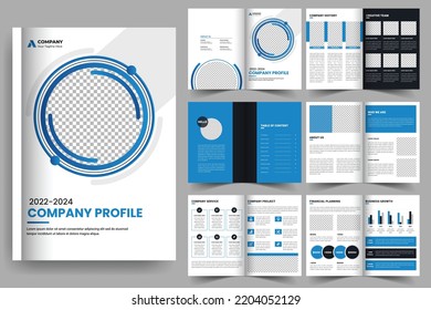 Diseño de plantillas de folletos de perfil de empresa o diseño de folletos de trabajo multipágina, propuesta de proyecto, informe anual, presentación