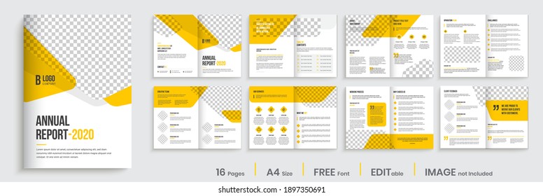 Company profile brochure template layout, yellow color shape template design, modern brochure design 