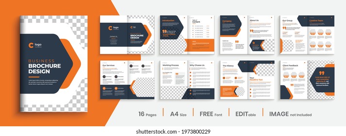 Company profile brochure template layout design, multipage business brochure design, template layout design for modern business brochure