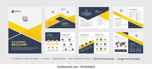 Entwurf der Vorlage für das Unternehmensprofil, Entwurf der Broschüren-Vorlage, Design des Vorlagenlayouts mit Deckblatt-Seite für das Unternehmensprofil,
Broschüre, Flyer, Jahresbericht, Magazin, Präsentationen, Merkblatt,