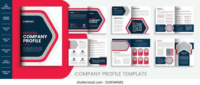 Company Profile Brochure Template Layout Design Multipage Business Brochure Template Desgn