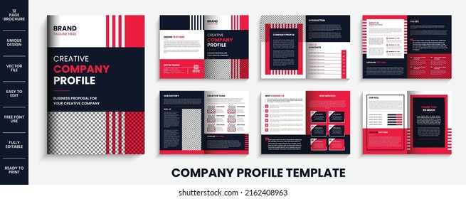 Company profile brochure template layout design multipage business brochure template desgn