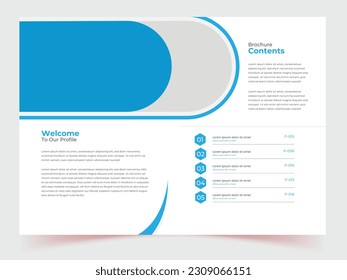 Company profile brochure template layout, blue color shape template design, Vector Template, modern brochure design ,annual report,two Color
