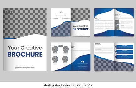 diseño de plantillas de diseño de folletos de perfiles de empresas, plantilla de diseño de folletos corporativos de 08 páginas, diseño de plantillas de folleto de empresa mínimo