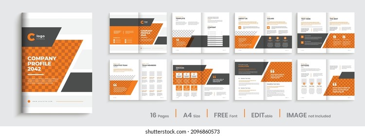 Company profile business brochure template design, yellow color shape minimal professional company profile template, multipage annual report for your business