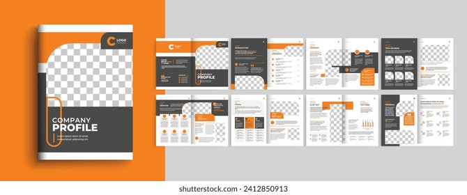 Company profile business brochure template corporate design with yellow and orange creative shapes, a4 multipurpose template layout design