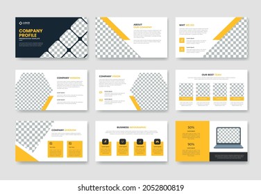 Company Profile or business proposal project presentation slide template design, annual report and company brochure, booklet, catalog design, template or pitch deck template	