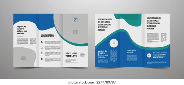 company profile business trifold brochure template 